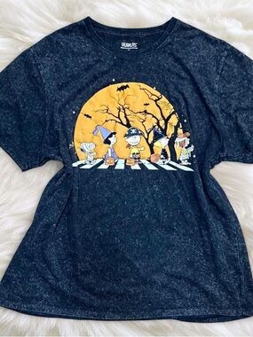 Peanuts Black Tag Graphic Tee - White Print